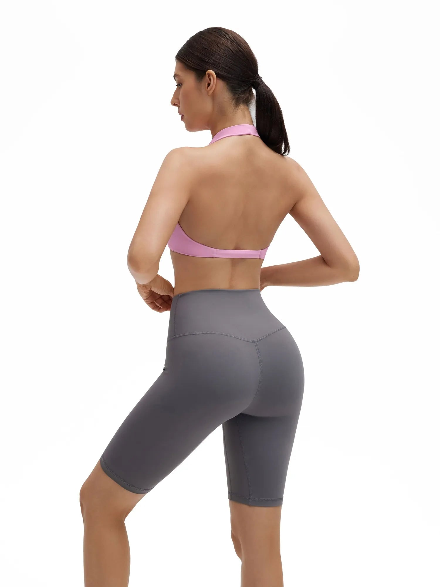 Twist Halter Padded Deep V Crop Tank Tops-SUUKSESS-SUUKSESS