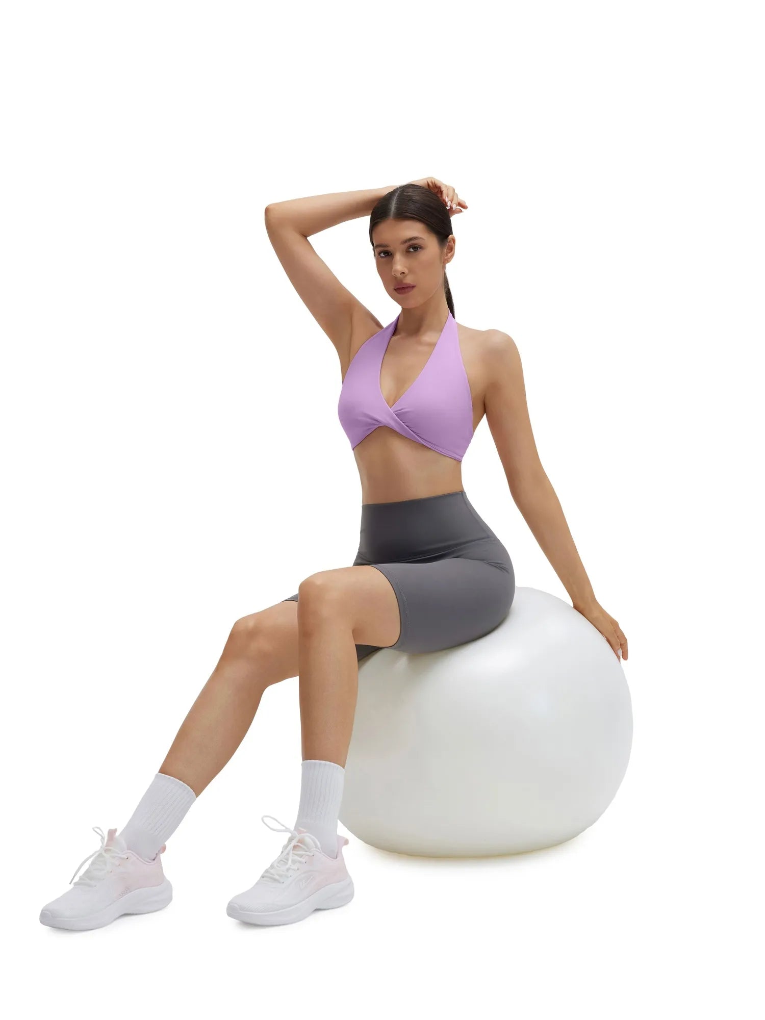 Twist Halter Padded Deep V Crop Tank Tops-SUUKSESS-SUUKSESS