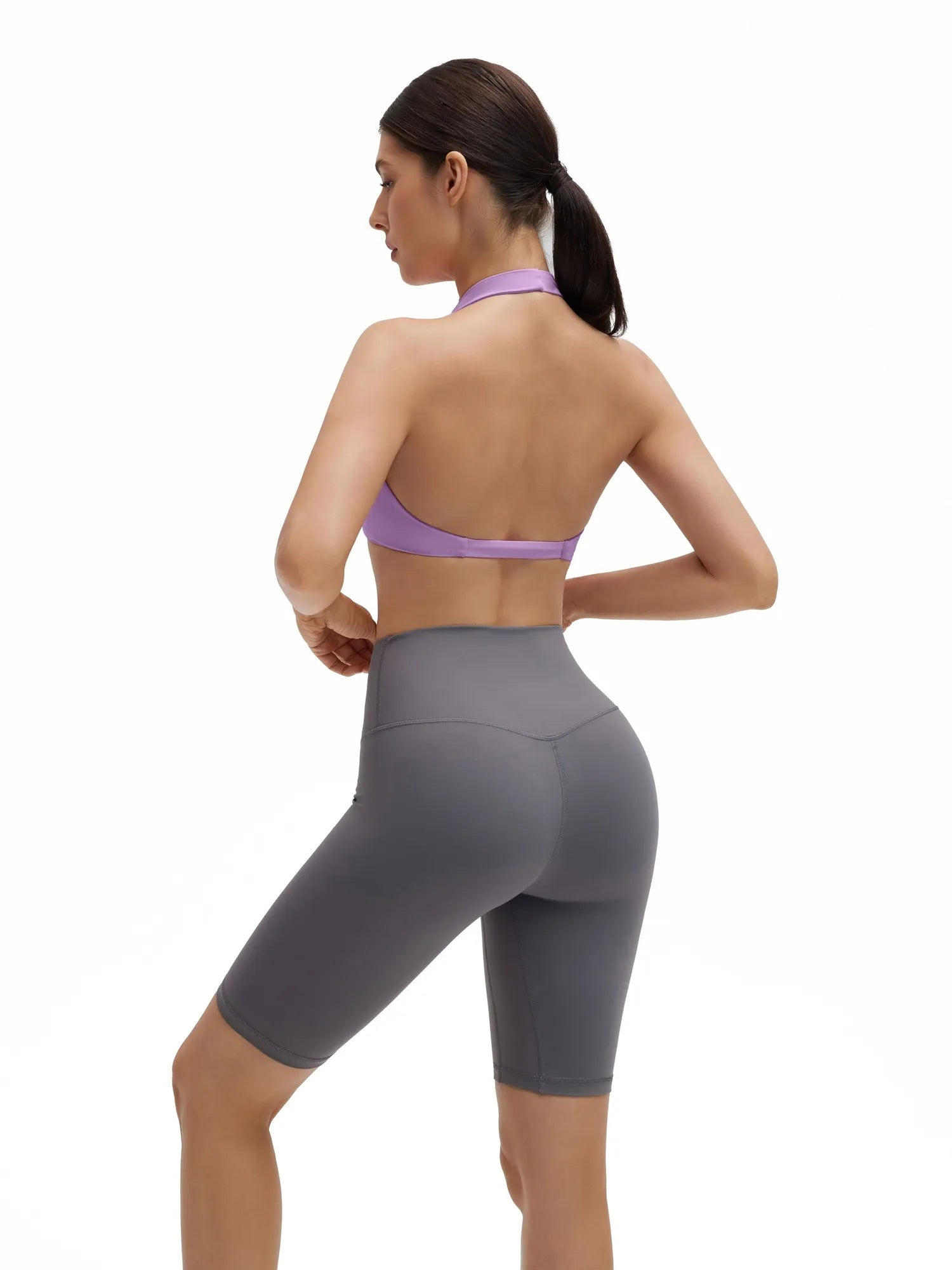 Twist Halter Padded Deep V Crop Tank Tops-SUUKSESS-SUUKSESS