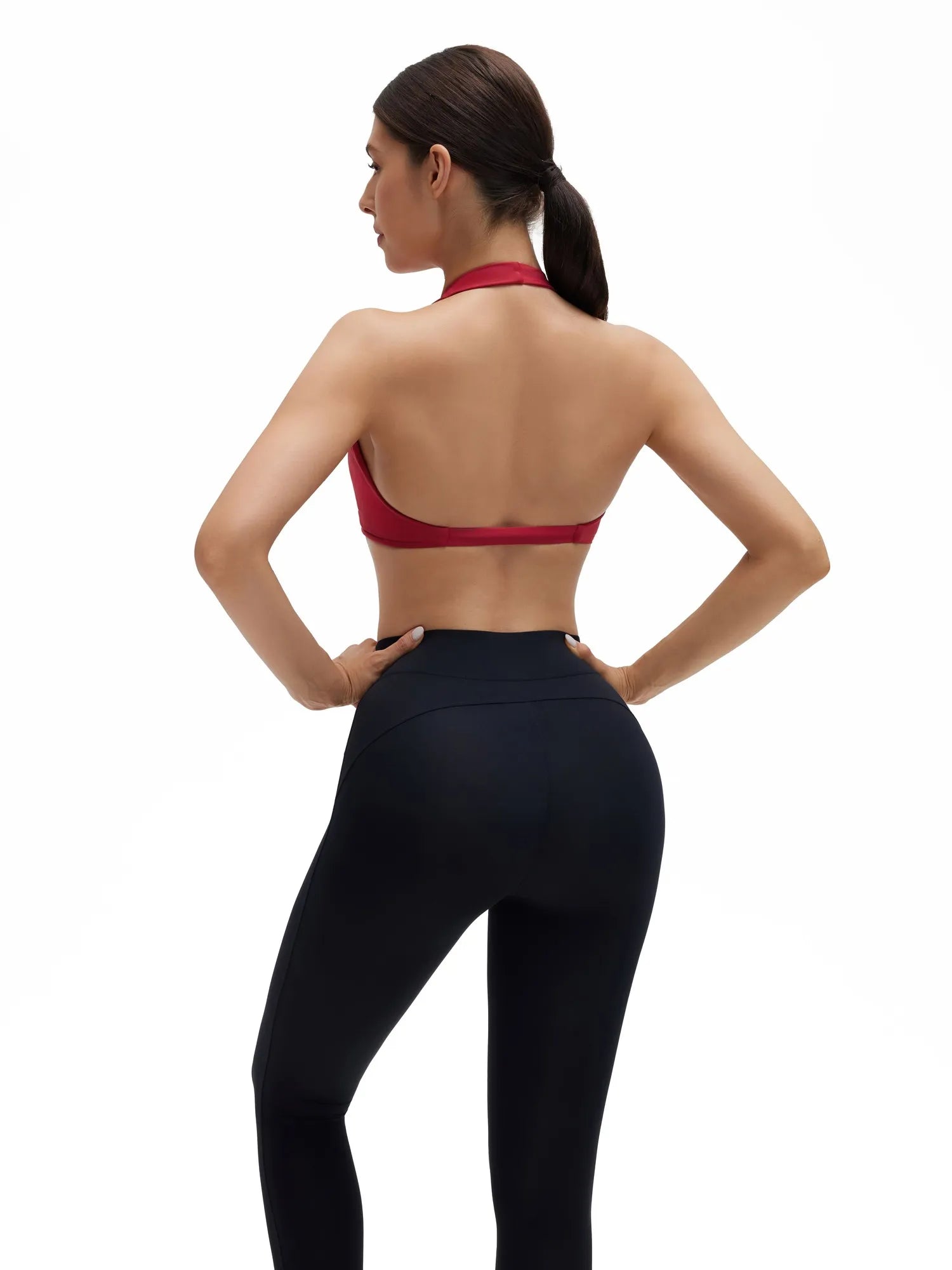 Twist Halter Padded Deep V Crop Tank Tops-SUUKSESS-SUUKSESS