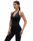 Halter Deep V Neck Wrap Workout Tank Tops-SUUKSESS-SUUKSESS