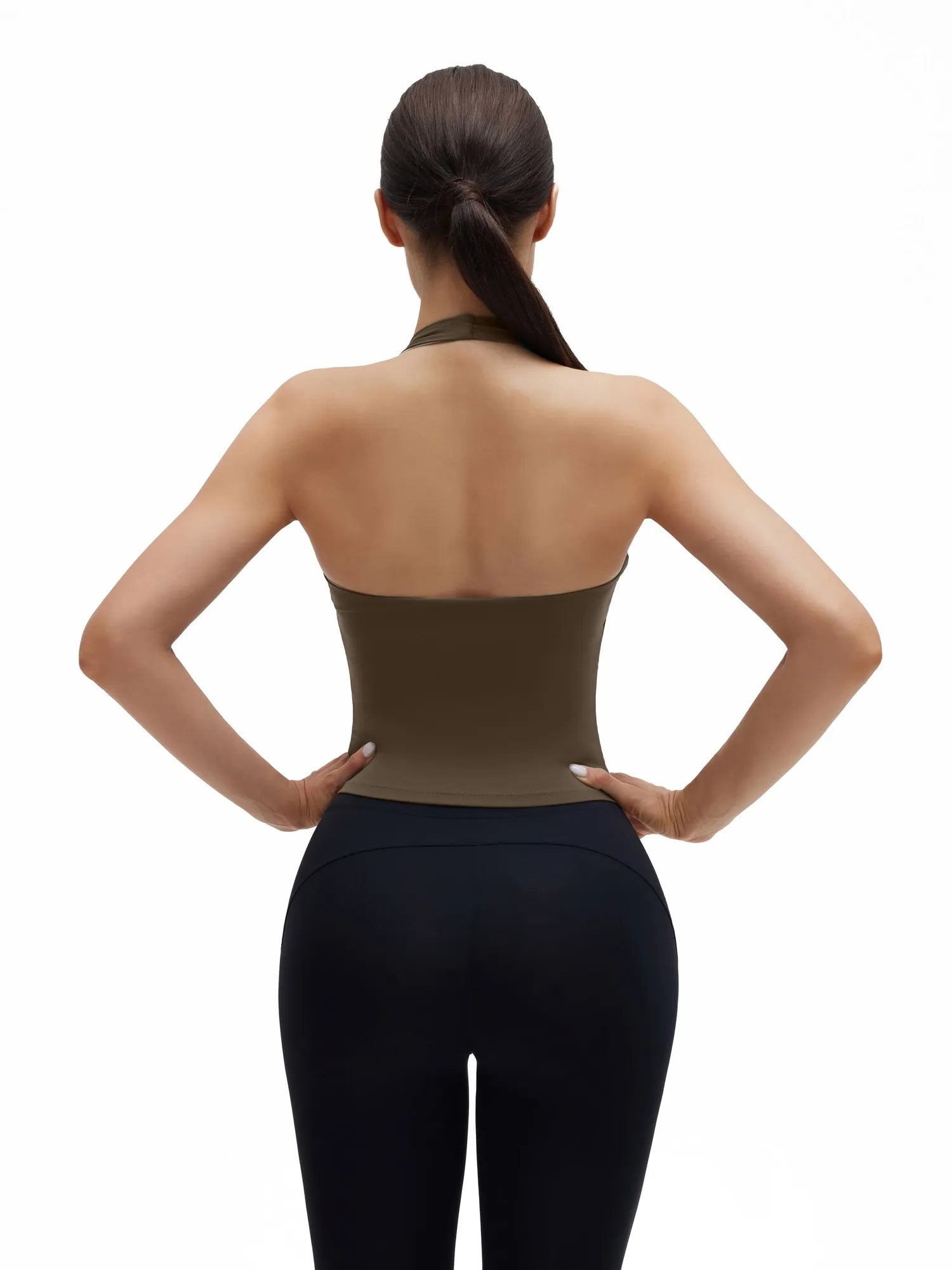 Halter Deep V Neck Wrap Workout Tank Tops-SUUKSESS-SUUKSESS