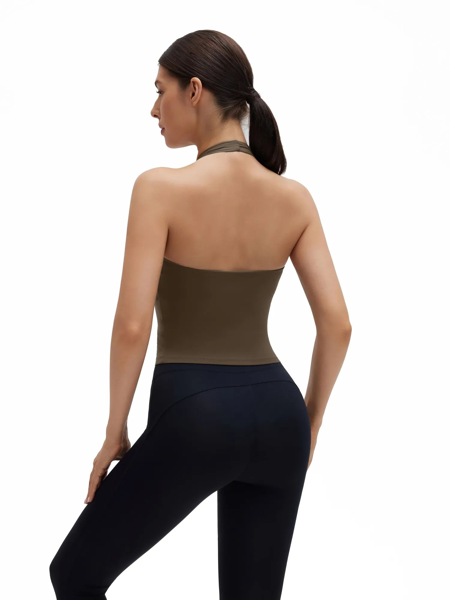 Halter Deep V Neck Wrap Workout Tank Tops-SUUKSESS-SUUKSESS