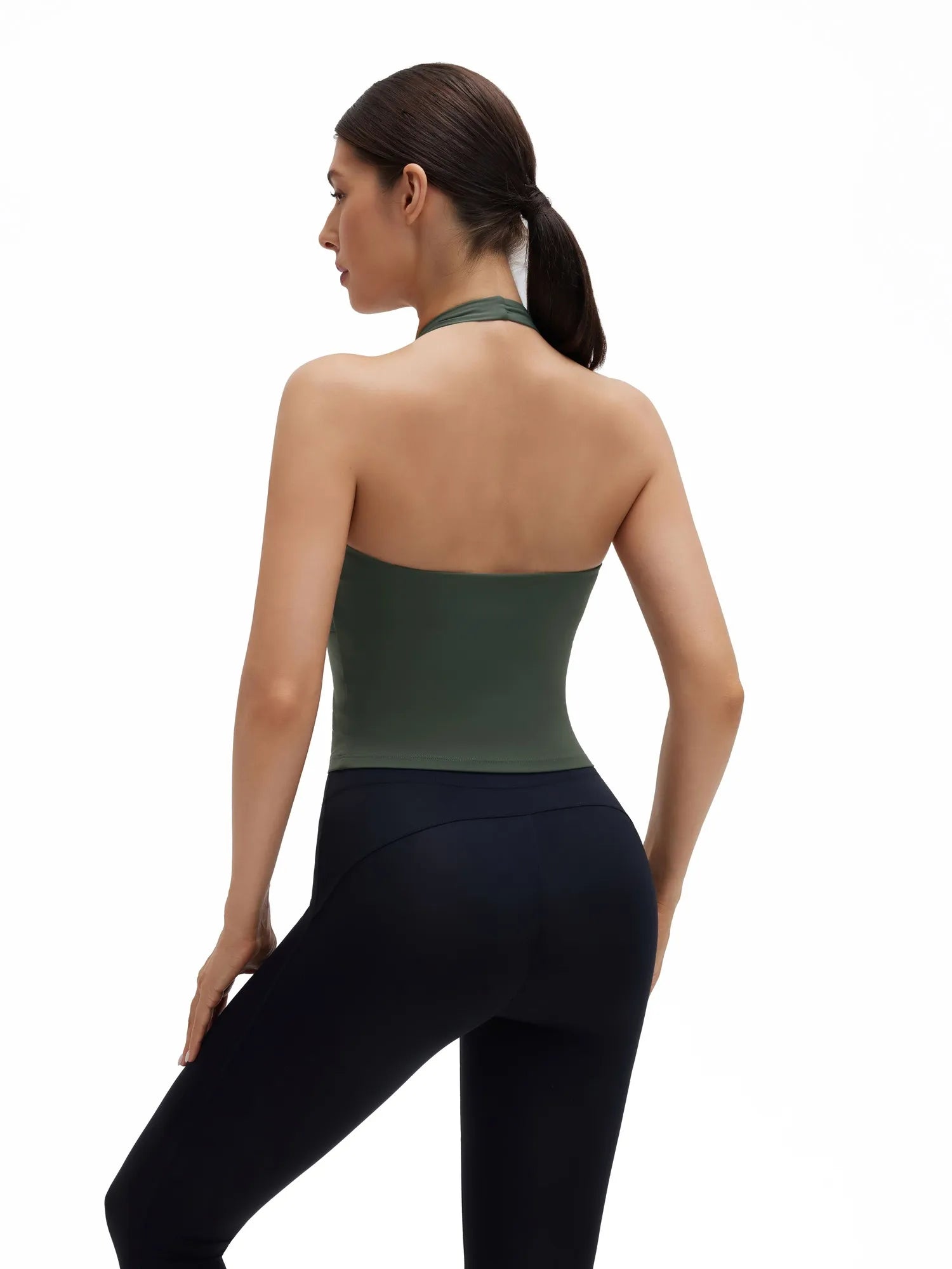 Halter Deep V Neck Wrap Workout Tank Tops-SUUKSESS-SUUKSESS