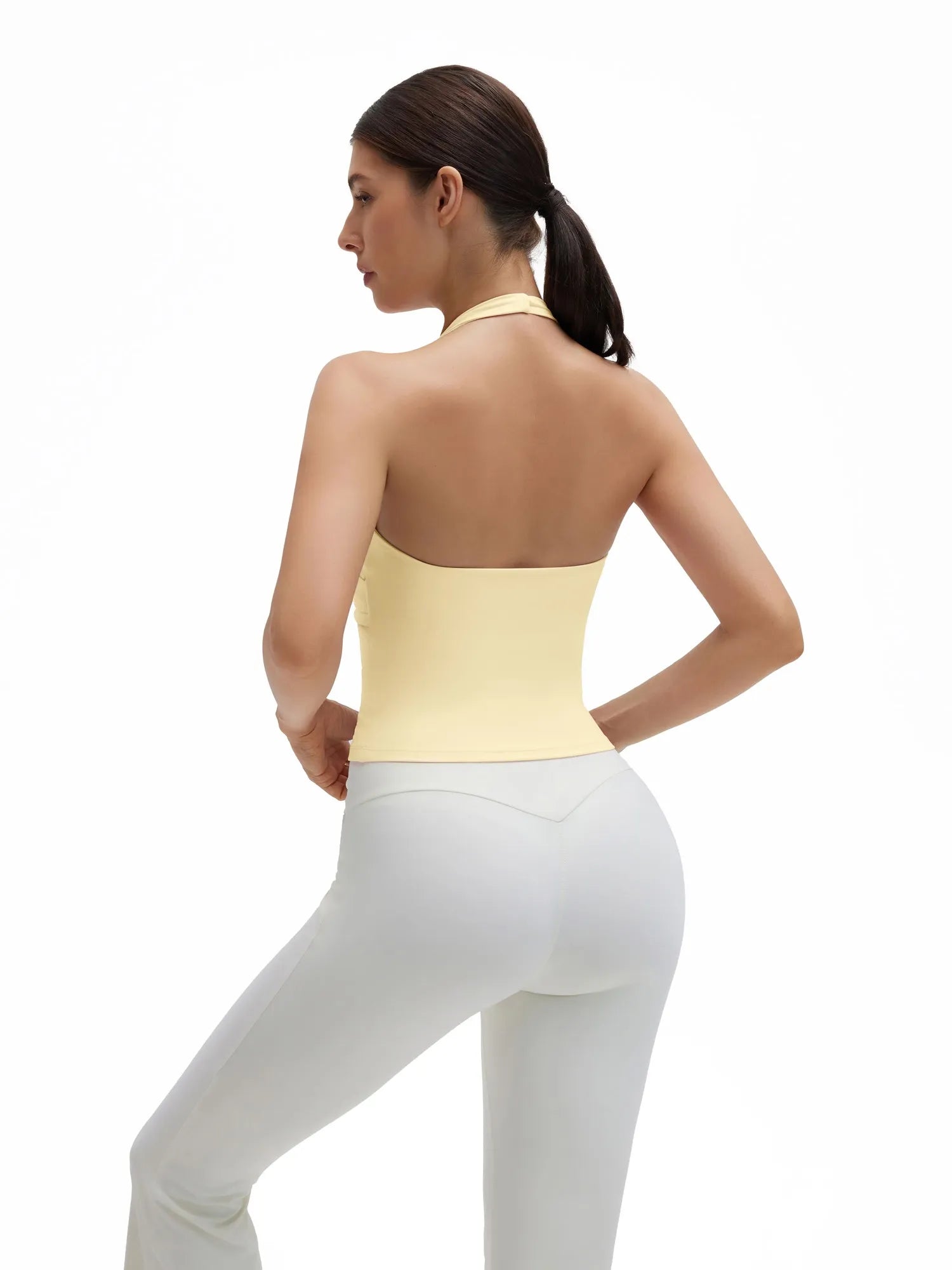 Halter Deep V Neck Wrap Workout Tank Tops-SUUKSESS-SUUKSESS