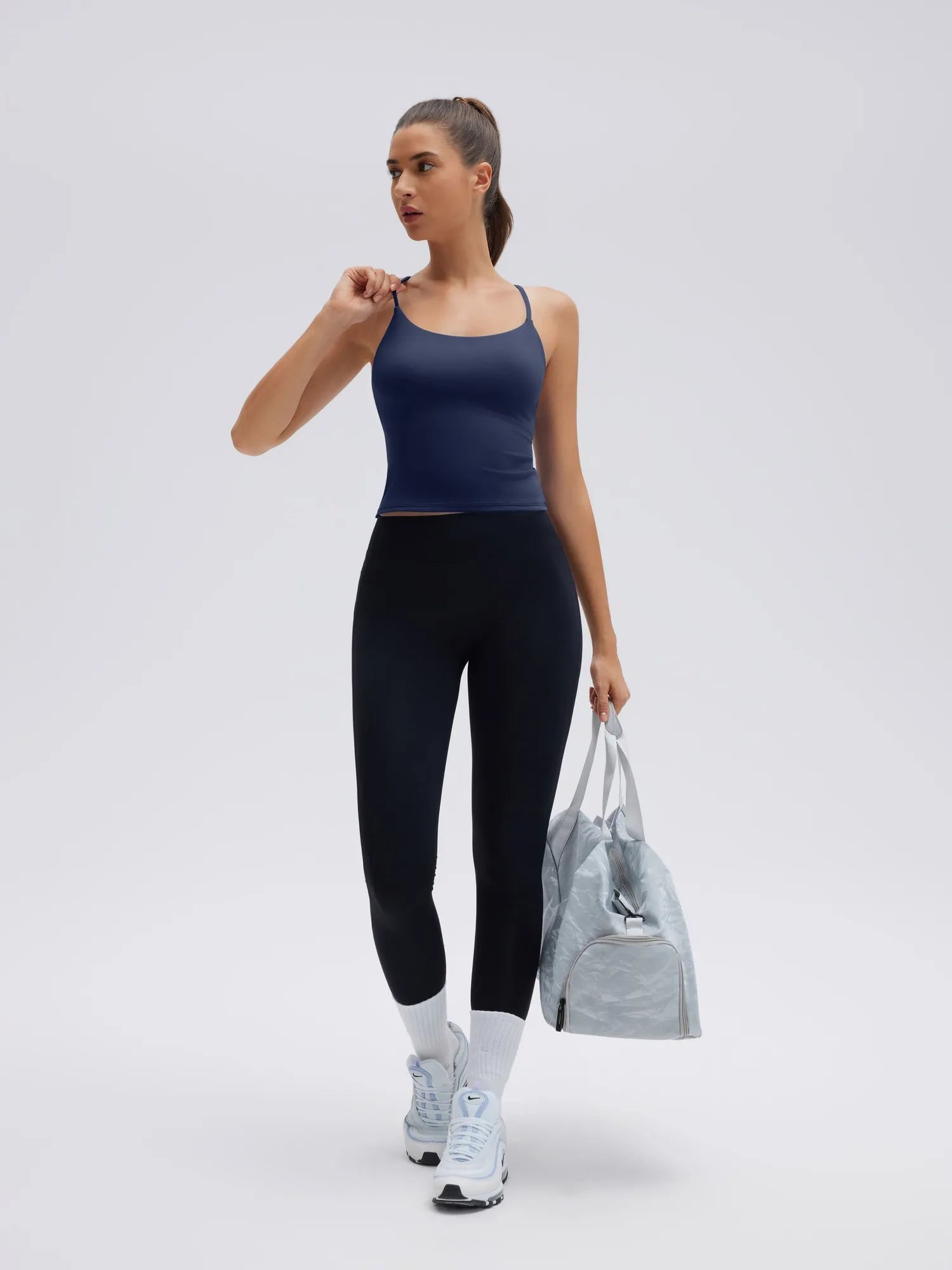 Longline Padded Open Back Spaghetti Strap Camisole Tops-SUUKSESS-SUUKSESS