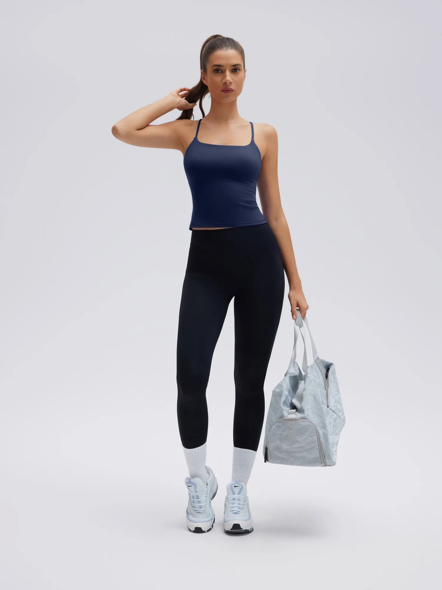 Longline Padded Open Back Spaghetti Strap Camisole Tops-SUUKSESS-SUUKSESS