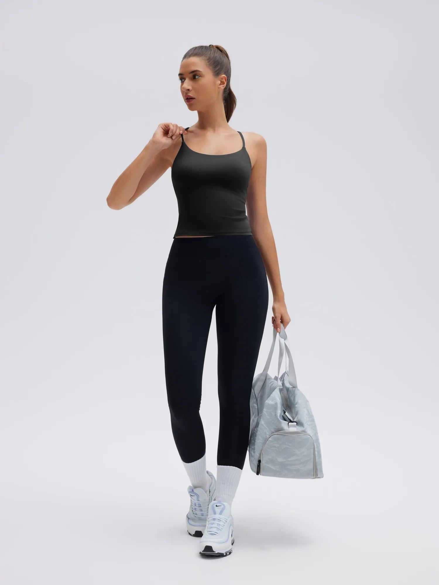 Longline Padded Open Back Spaghetti Strap Camisole Tops-SUUKSESS-SUUKSESS