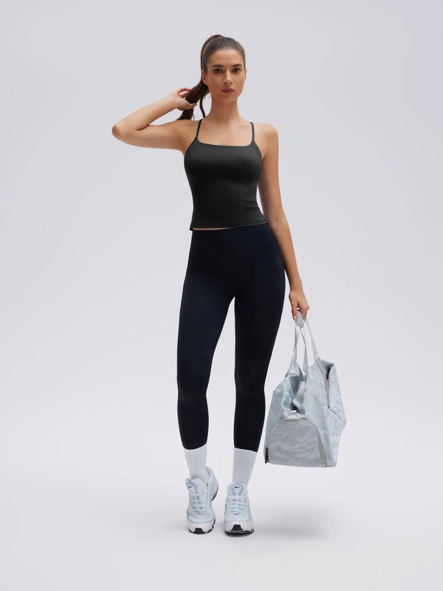 Longline Padded Open Back Spaghetti Strap Camisole Tops-SUUKSESS-SUUKSESS