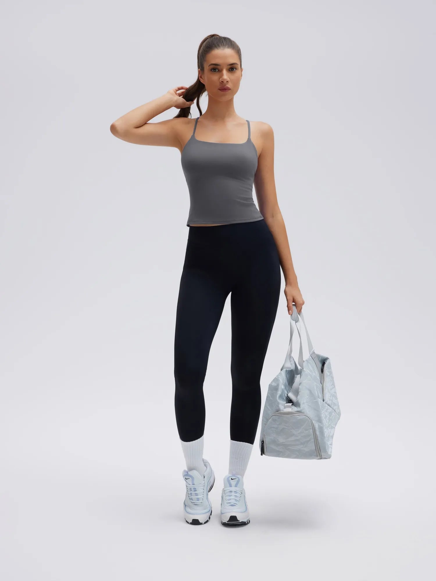 Longline Padded Open Back Spaghetti Strap Camisole Tops-SUUKSESS-SUUKSESS