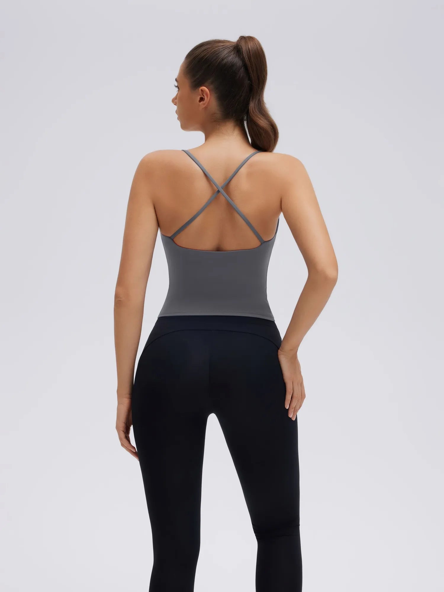 Longline Padded Open Back Spaghetti Strap Camisole Tops-SUUKSESS-SUUKSESS