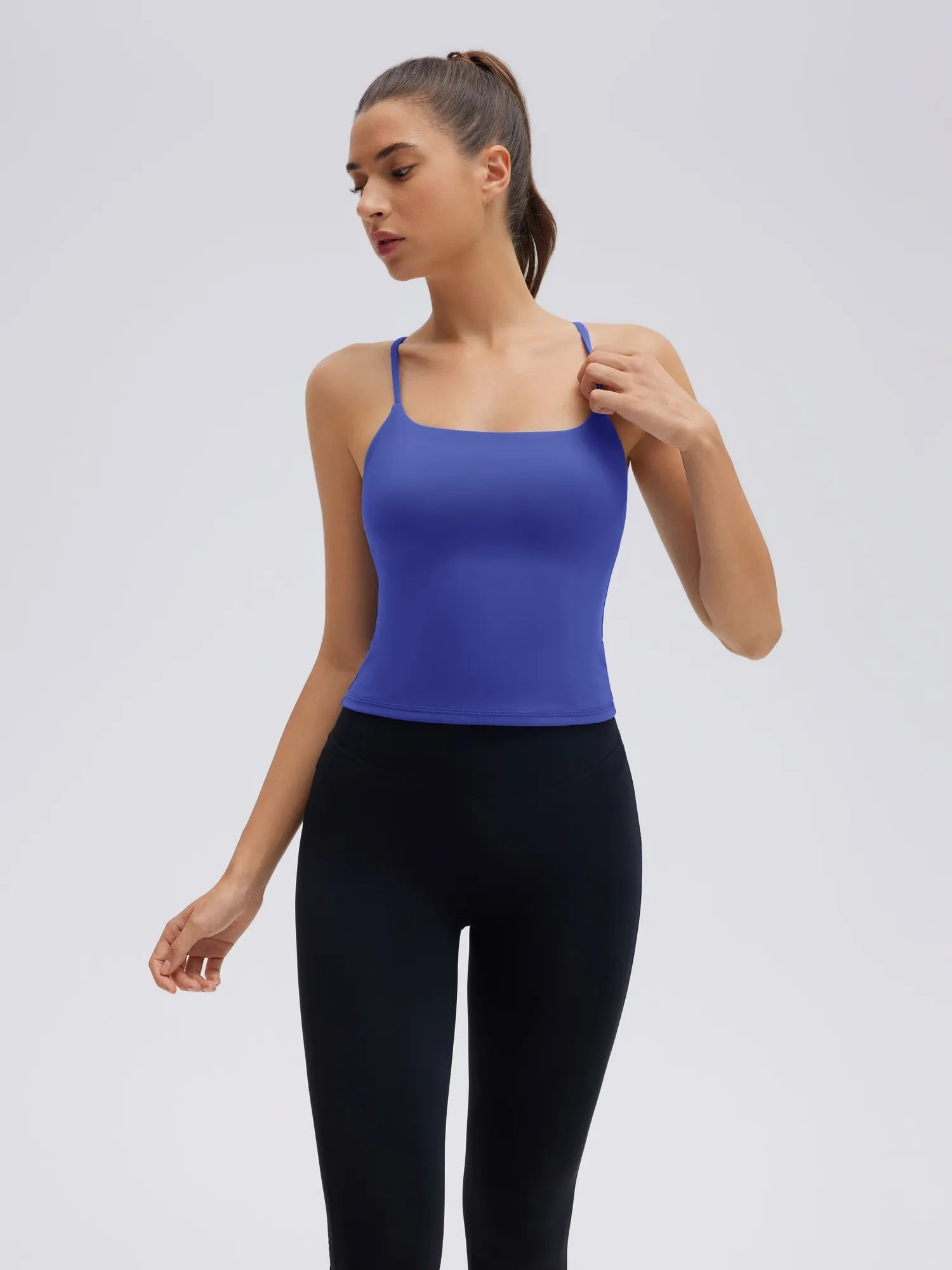 Longline Padded Open Back Spaghetti Strap Camisole Tops-SUUKSESS-SUUKSESS