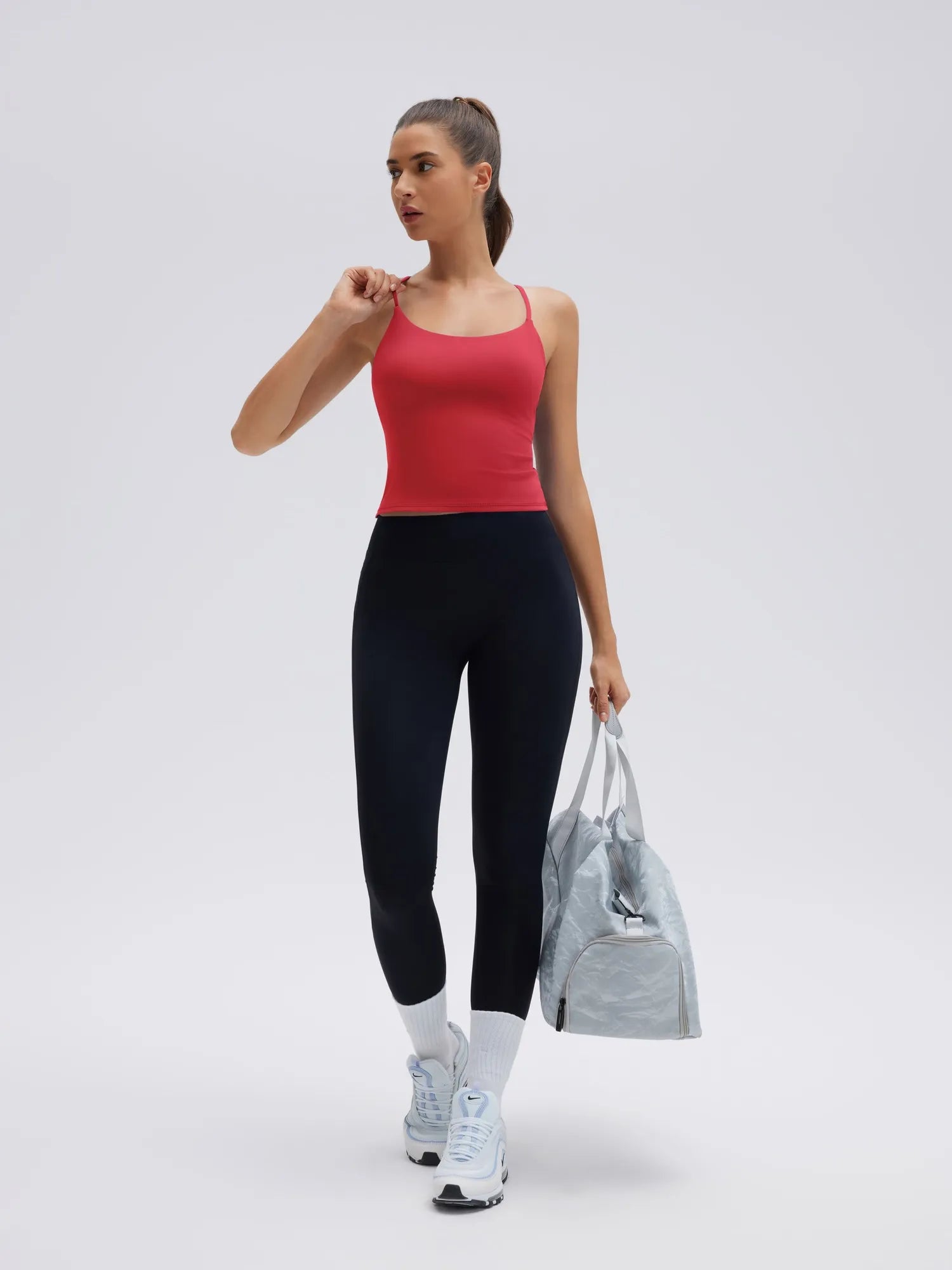 Longline Padded Open Back Spaghetti Strap Camisole Tops-SUUKSESS-SUUKSESS