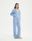 SUUKSESS Womens 2 Piece Outfits Zip Up Hoodie Sweatshirt Tracksuit Straight Wide Leg Sweatpant Lounge Matching Sets-SUUKSESS-SUUKSESS