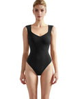 Buttery Soft Sweetheart V Neck Thong bodysuit-Clothing-SUUKSESS-Black-XS-SUUKSESS