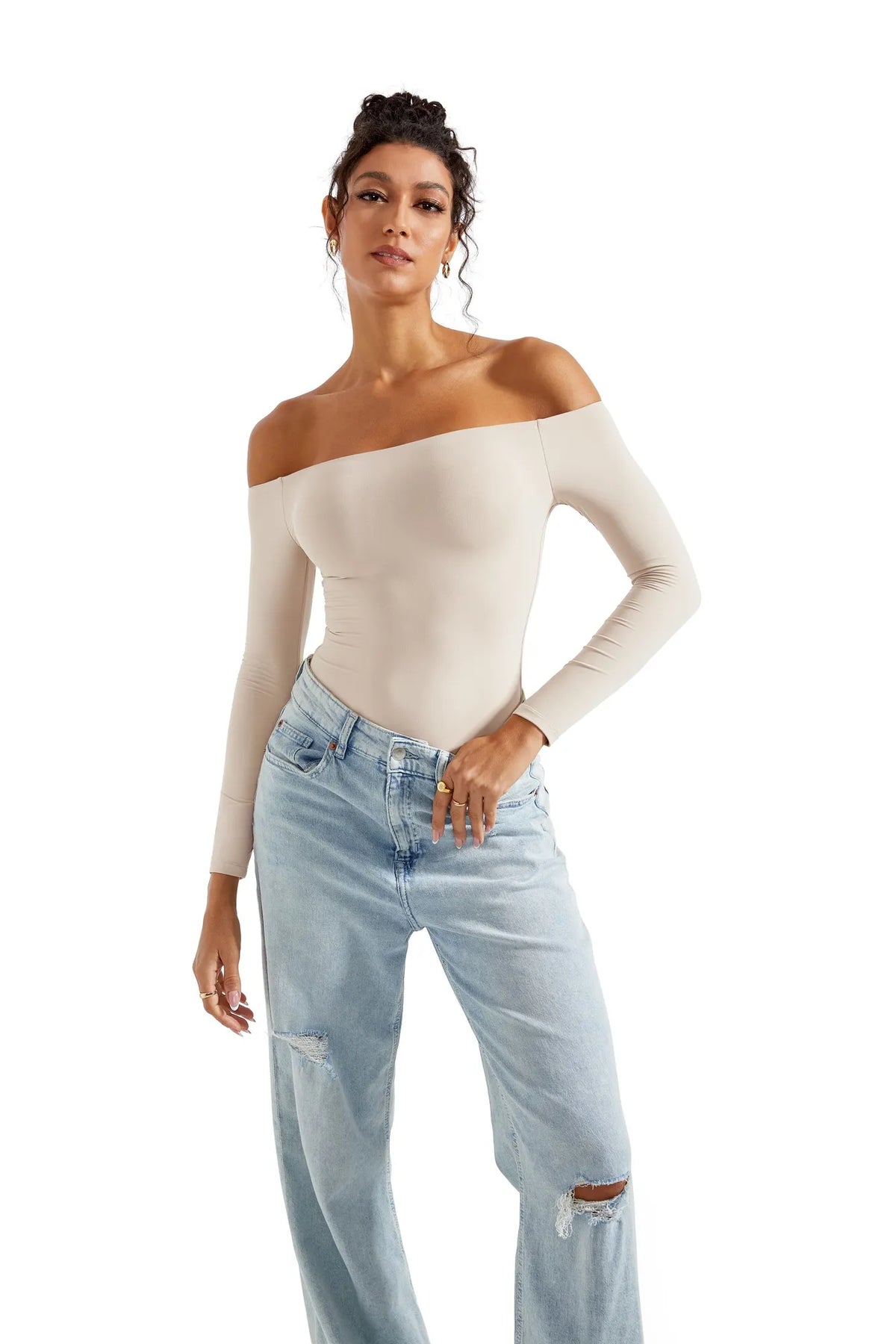 Buttery Soft Off Shoulder Bodysuit - Long Sleeve