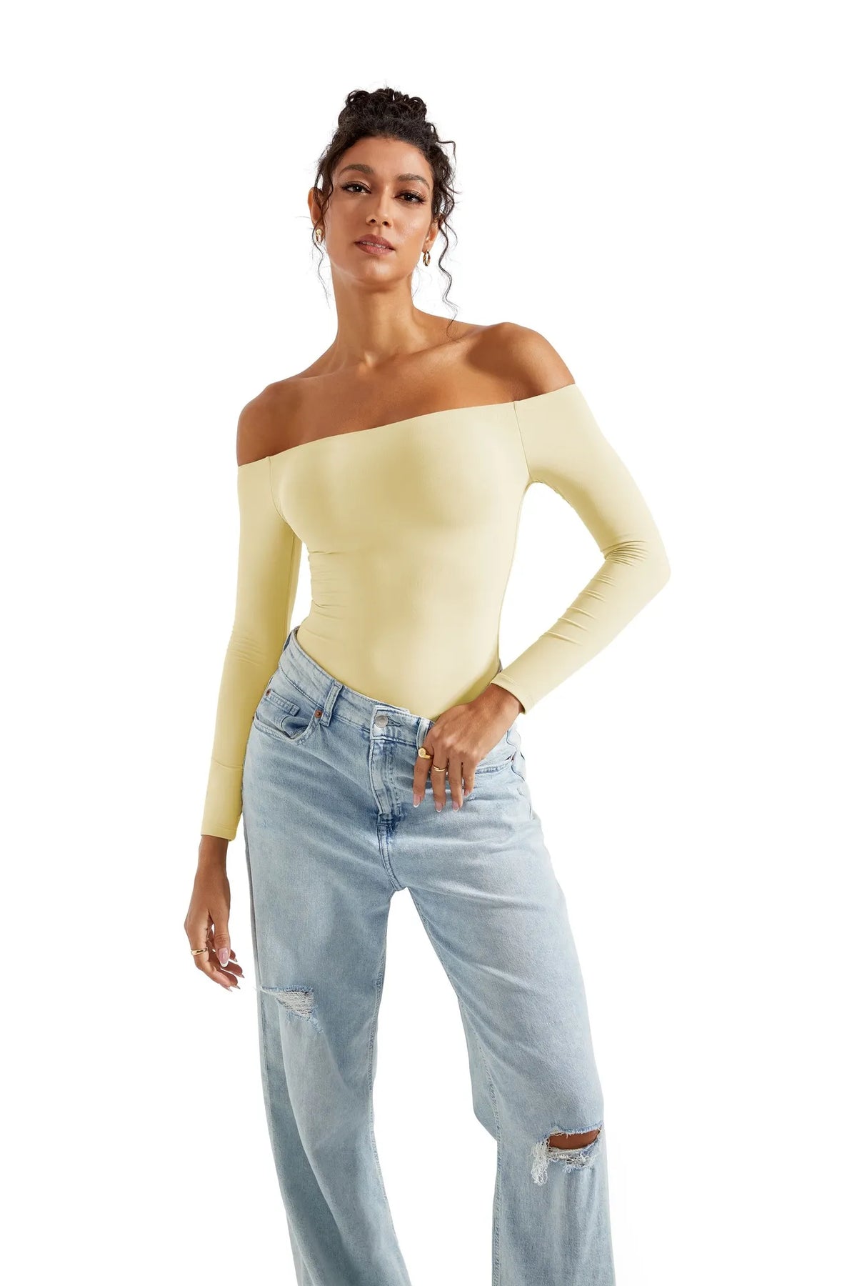 Buttery Soft Off Shoulder Bodysuit - Long Sleeve