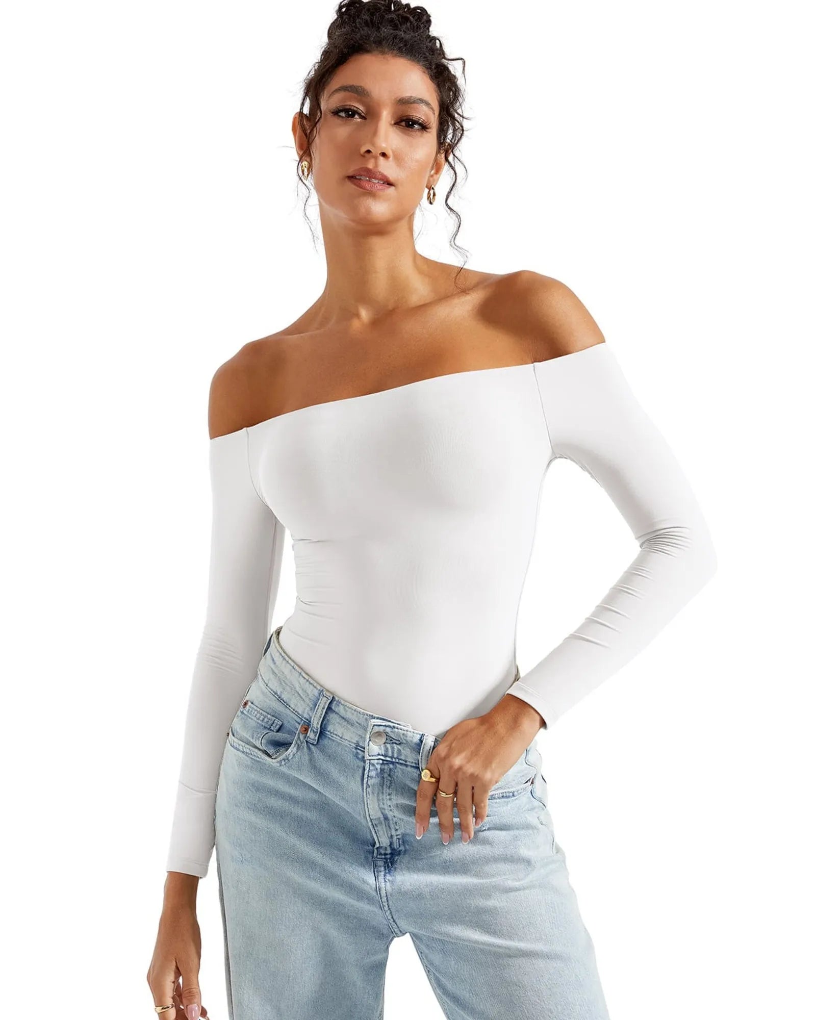 Buttery Soft Off Shoulder Bodysuit - Long Sleeve