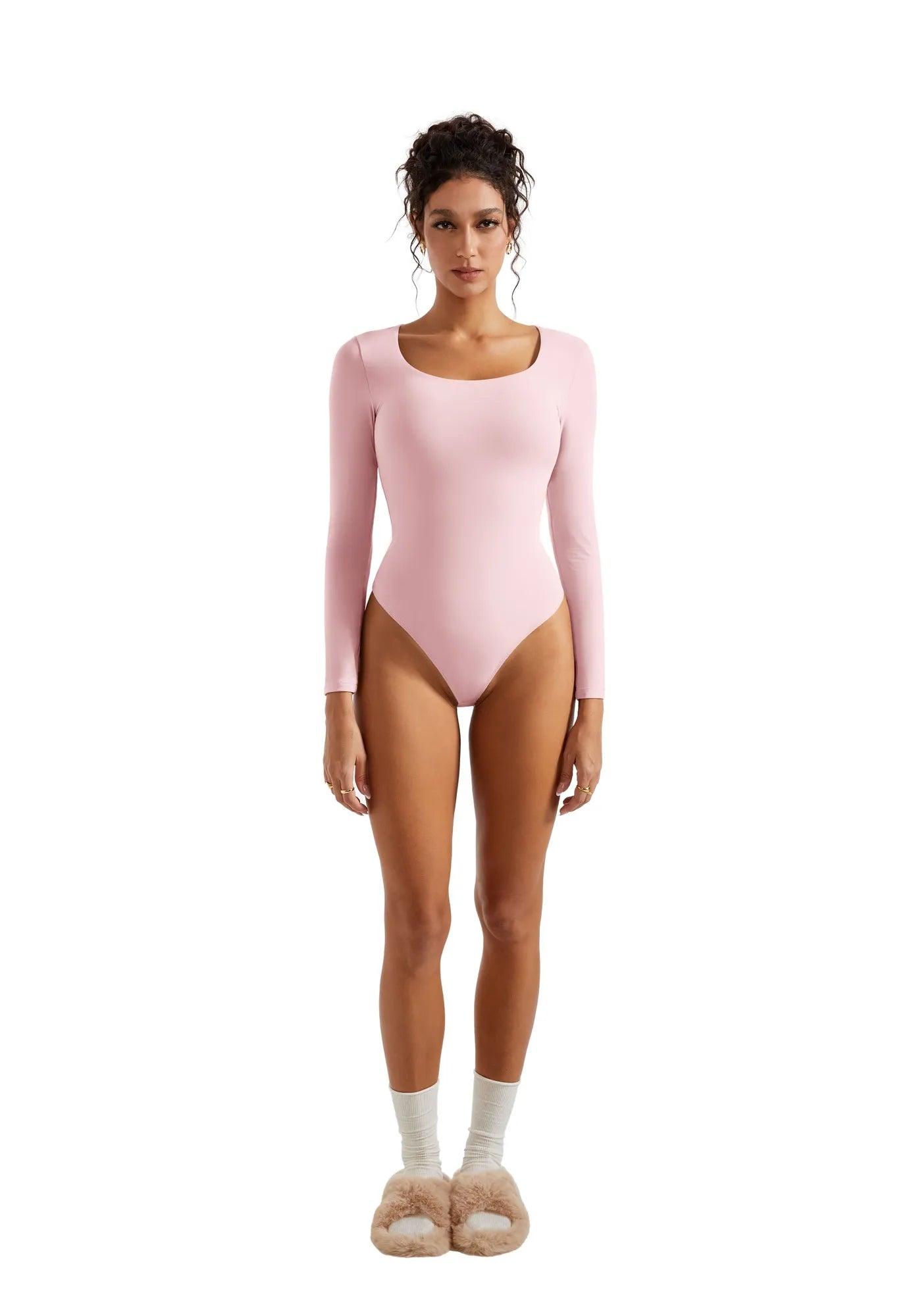 Buttery Soft Scoop Neck Bodysuit - Long Sleeve-Clothing-SUUKSESS-SUUKSESS