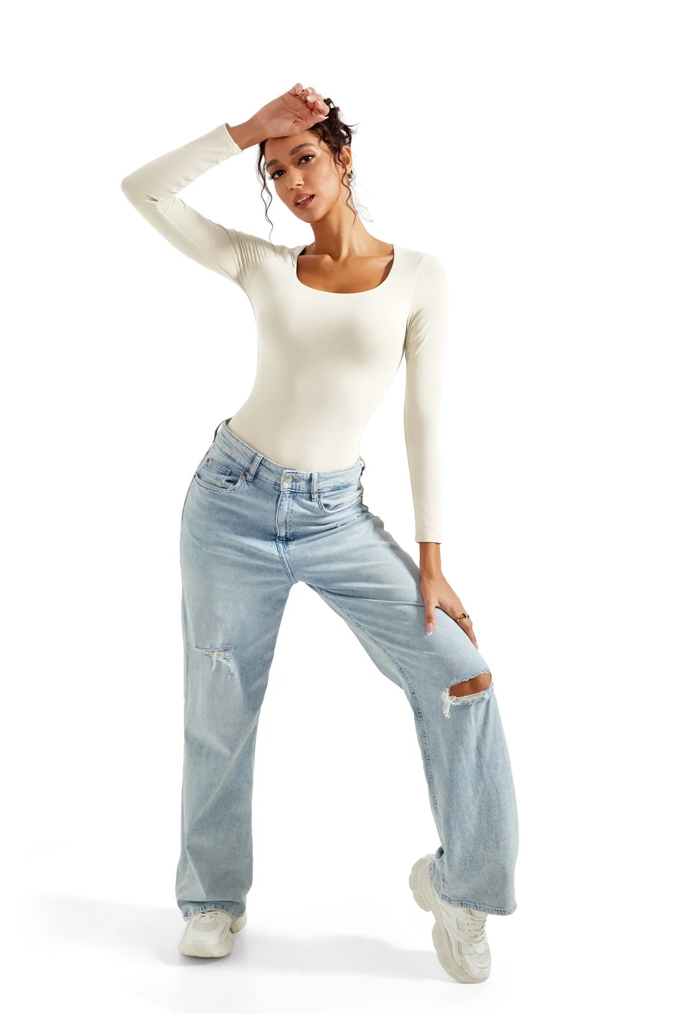 Buttery Soft Scoop Neck Bodysuit - Long Sleeve-Clothing-SUUKSESS-SUUKSESS