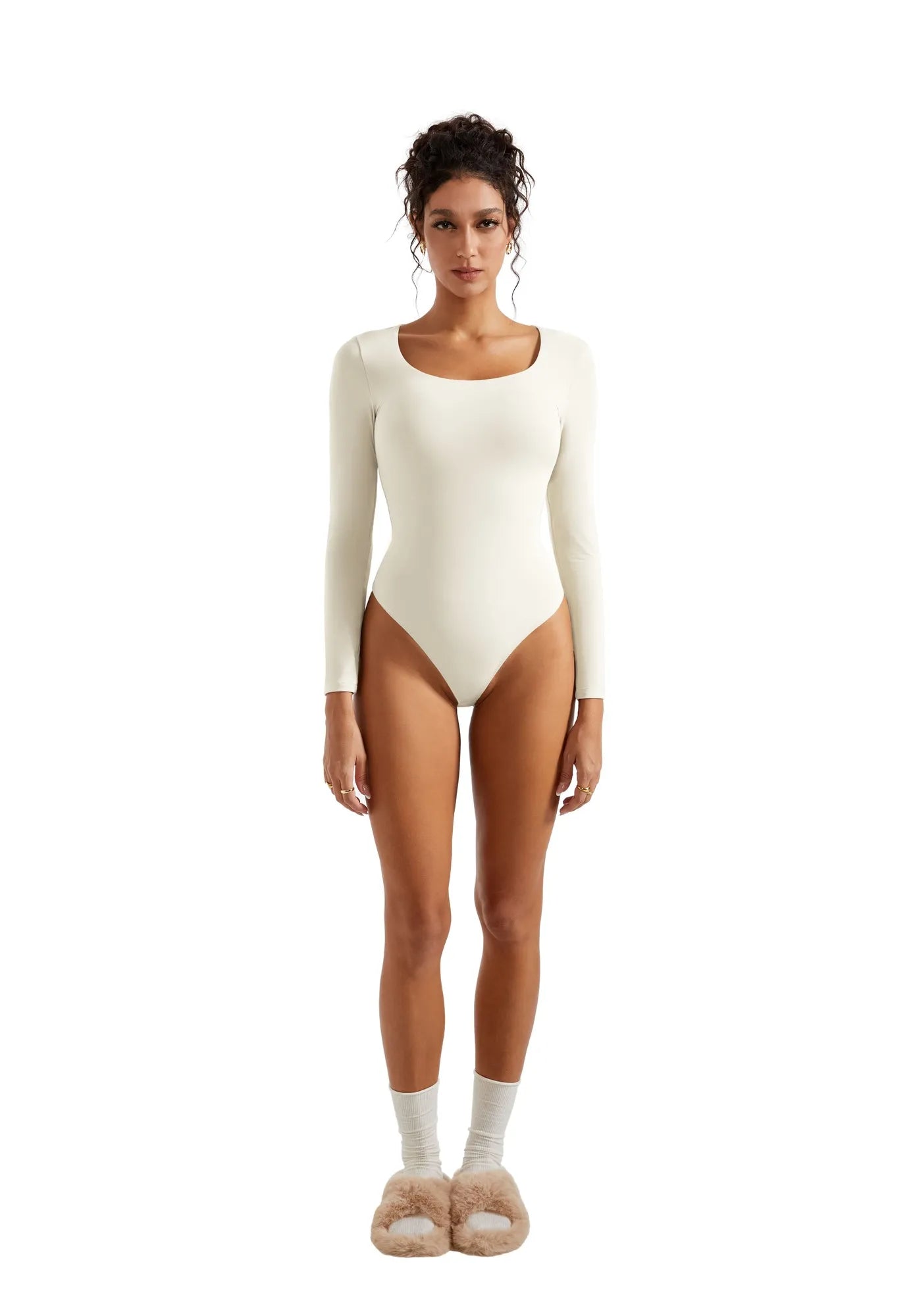 Buttery Soft Scoop Neck Bodysuit - Long Sleeve-Clothing-SUUKSESS-SUUKSESS