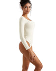 Buttery Soft Scoop Neck Bodysuit - Long Sleeve-Clothing-SUUKSESS-SUUKSESS