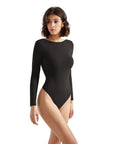 Buttery Soft Open Back Bodysuit - Long Sleeve-SUUKSESS-SUUKSESS