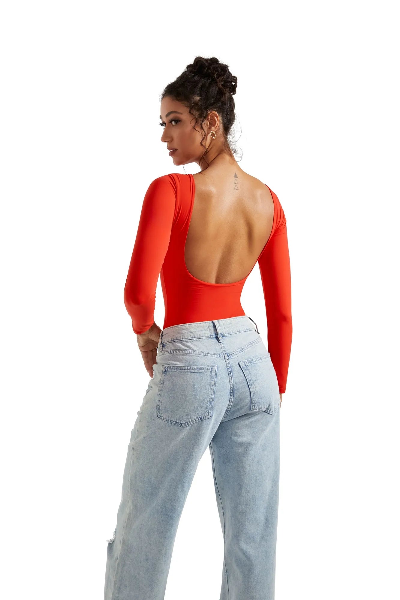 Buttery Soft Open Back Bodysuit - Long Sleeve-SUUKSESS-SUUKSESS