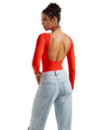 Buttery Soft Open Back Bodysuit - Long Sleeve-SUUKSESS-SUUKSESS