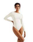 Buttery Soft Open Back Bodysuit - Long Sleeve-SUUKSESS-SUUKSESS