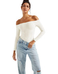 Off the Shoulder Long Sleeve Bodysuit-Clothing-SUUKSESS-SUUKSESS