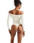 Off the Shoulder Long Sleeve Bodysuit-Clothing-SUUKSESS-SUUKSESS