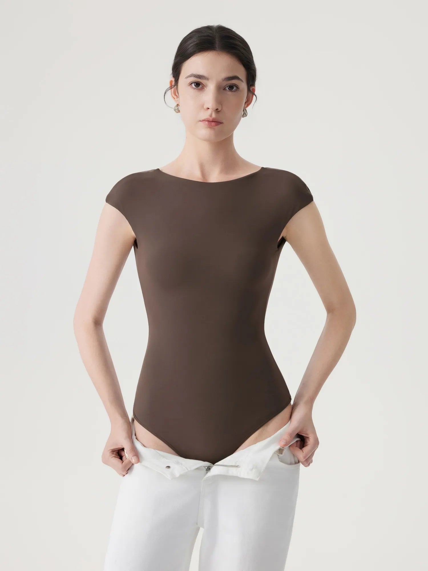 Backless Y2k Double Lined Bodysuit - Short Sleeve-SUUKSESS-SUUKSESS
