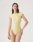 Backless Y2k Double Lined Bodysuit - Short Sleeve-SUUKSESS-Yellow-XS-SUUKSESS