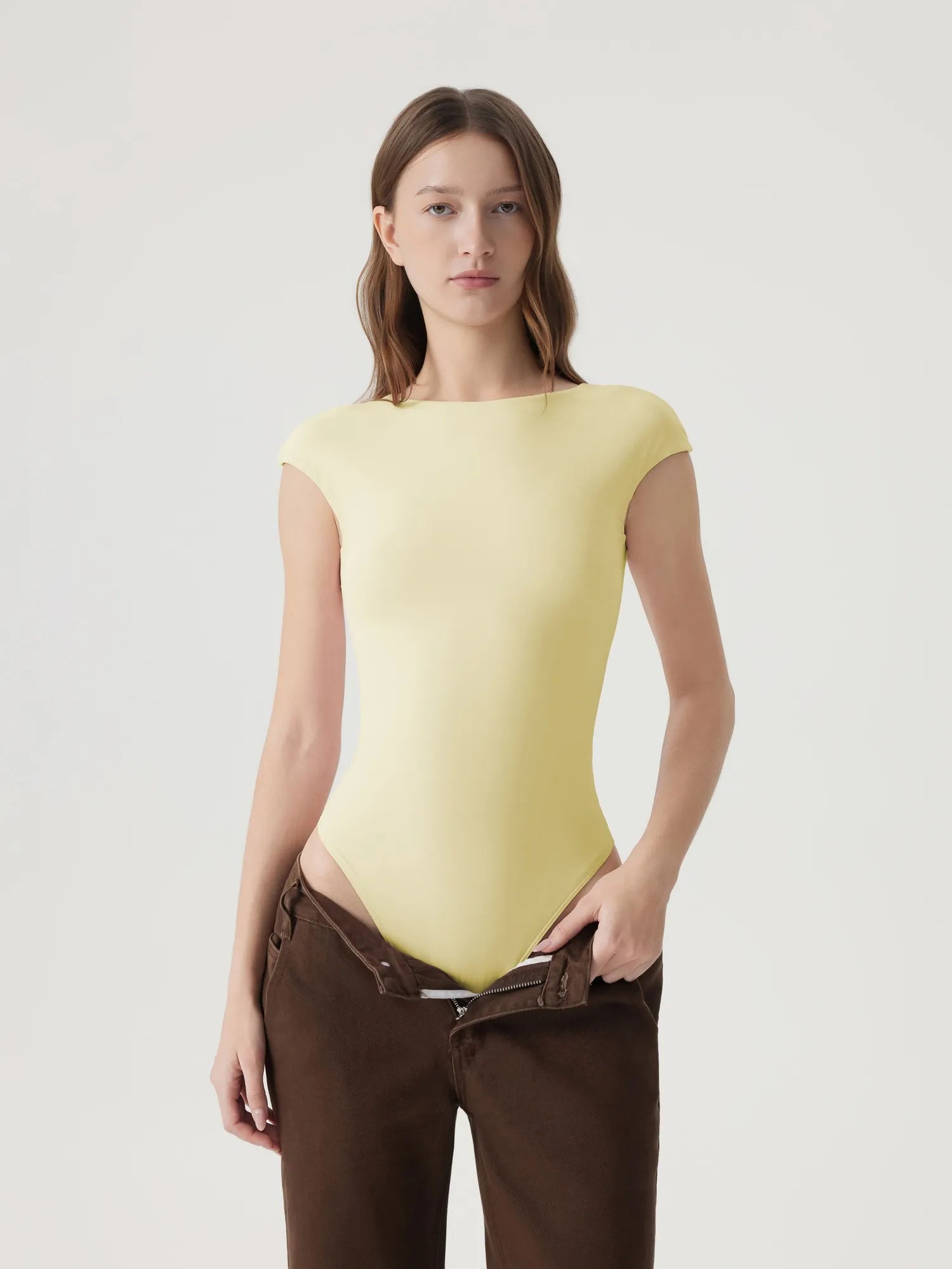 Backless Y2k Double Lined Bodysuit - Short Sleeve-SUUKSESS-SUUKSESS