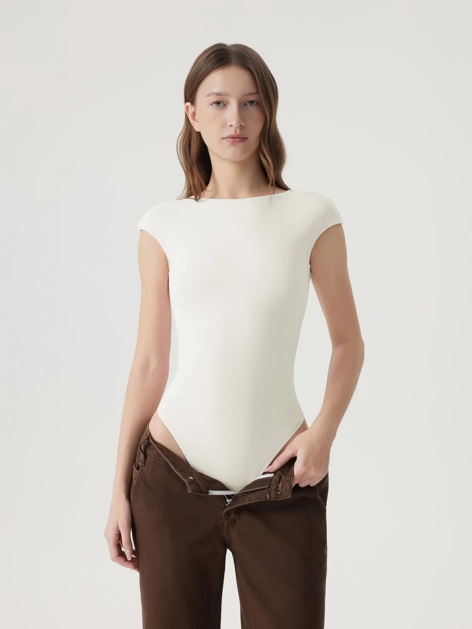 Backless Y2k Double Lined Bodysuit - Short Sleeve-SUUKSESS-SUUKSESS