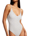 Padded V Neck Thong Bodysuit-SUUKSESS-Dots-XS-SUUKSESS