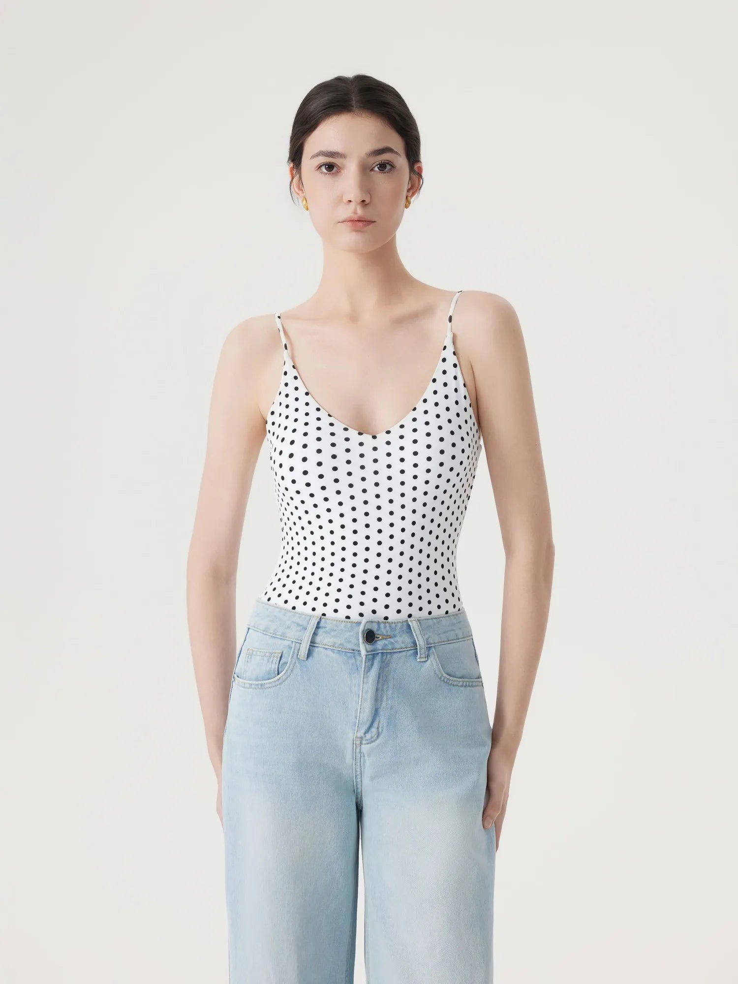 Padded V Neck Thong Bodysuit-SUUKSESS-SUUKSESS