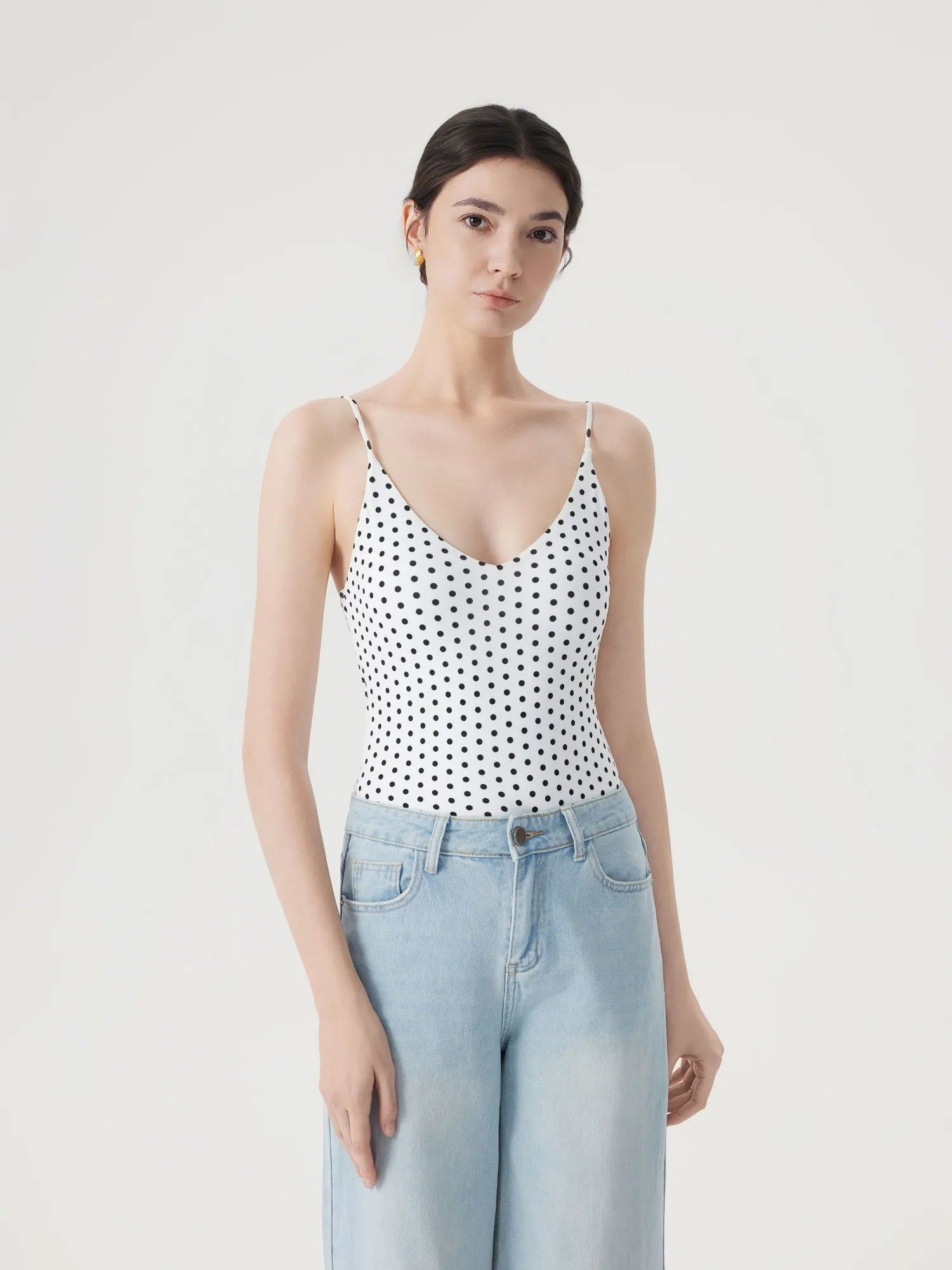 Padded V Neck Thong Bodysuit-SUUKSESS-SUUKSESS