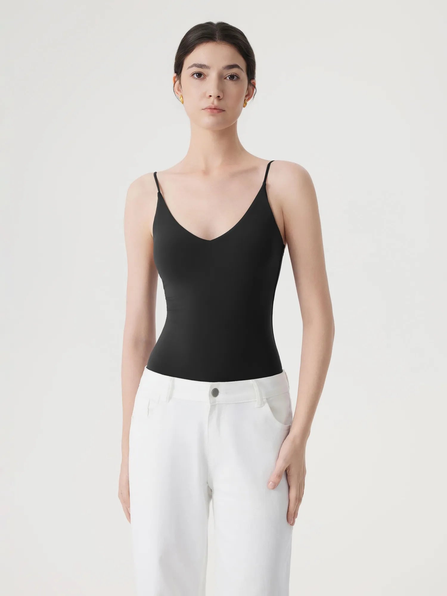 Padded V Neck Thong Bodysuit-SUUKSESS-SUUKSESS