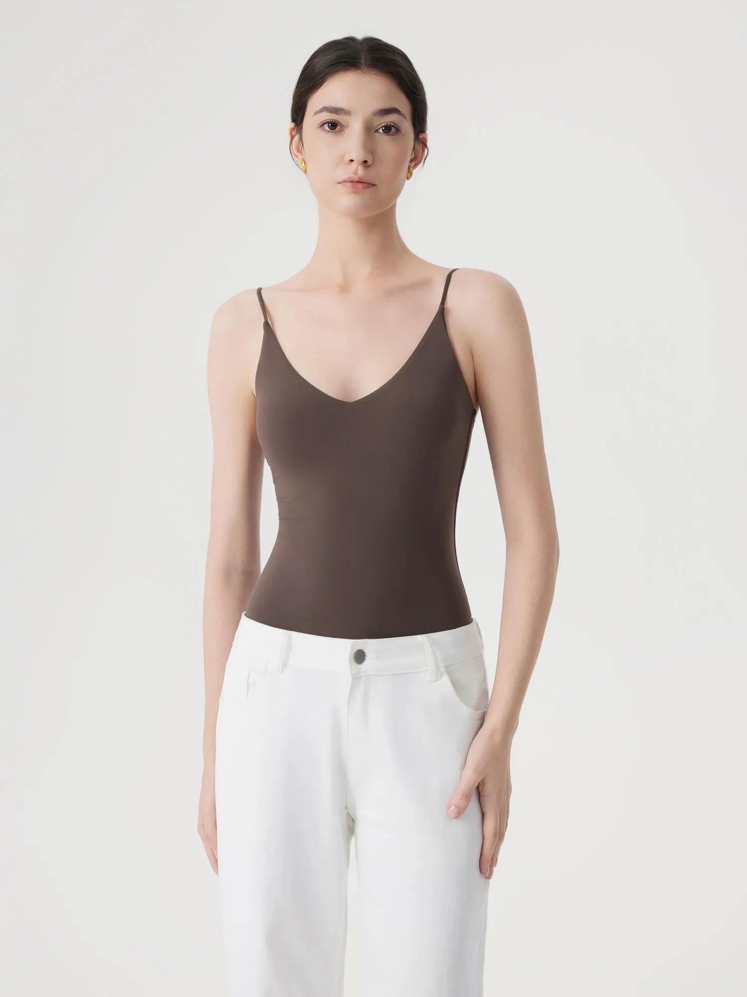 Padded V Neck Thong Bodysuit-SUUKSESS-SUUKSESS