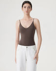 Padded V Neck Thong Bodysuit-SUUKSESS-SUUKSESS