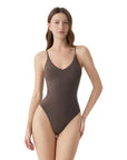 Padded V Neck Thong Bodysuit-SUUKSESS-SUUKSESS
