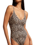 Padded V Neck Thong Bodysuit-SUUKSESS-Leopard-XS-SUUKSESS
