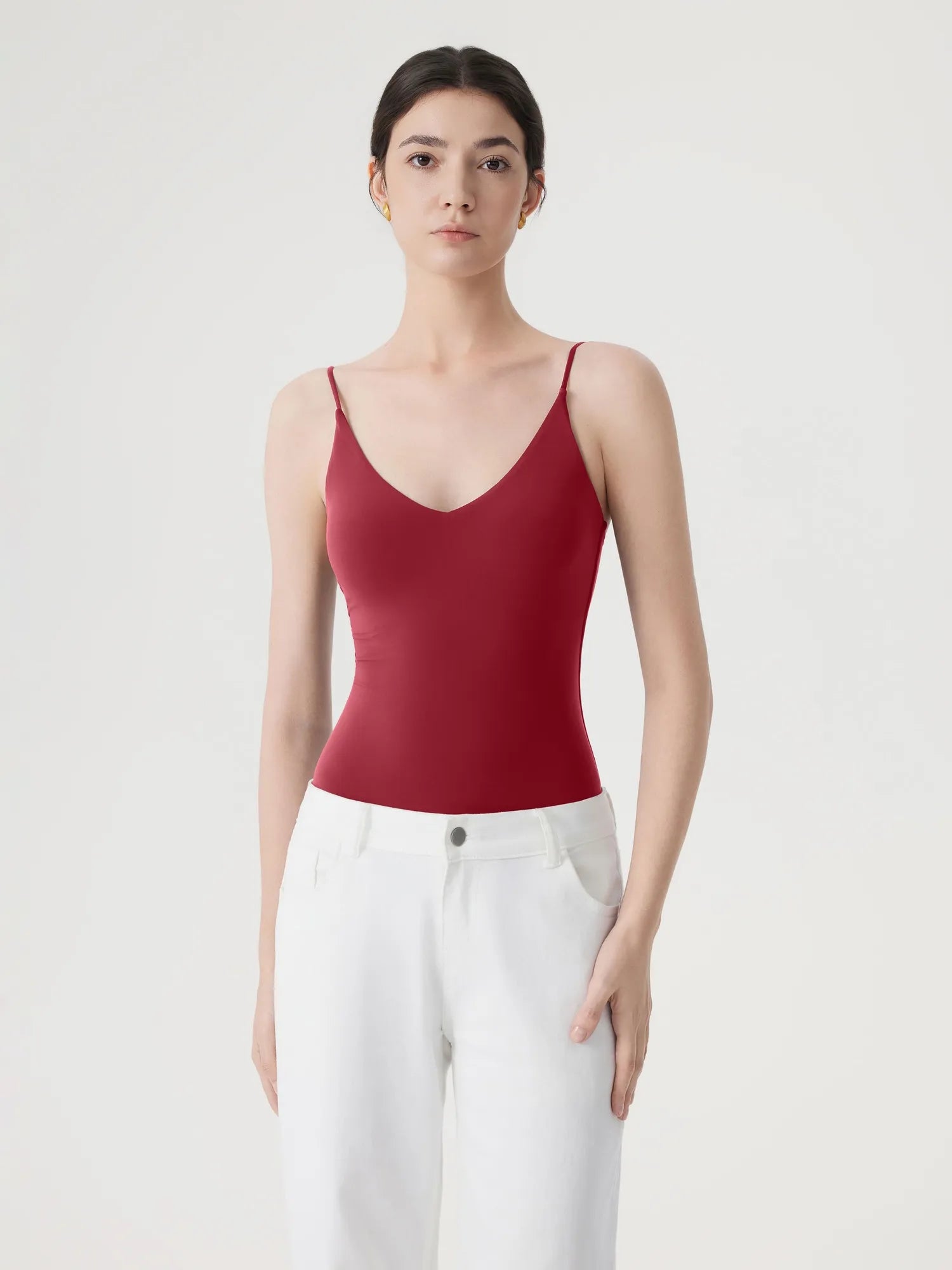 Padded V Neck Thong Bodysuit-SUUKSESS-SUUKSESS