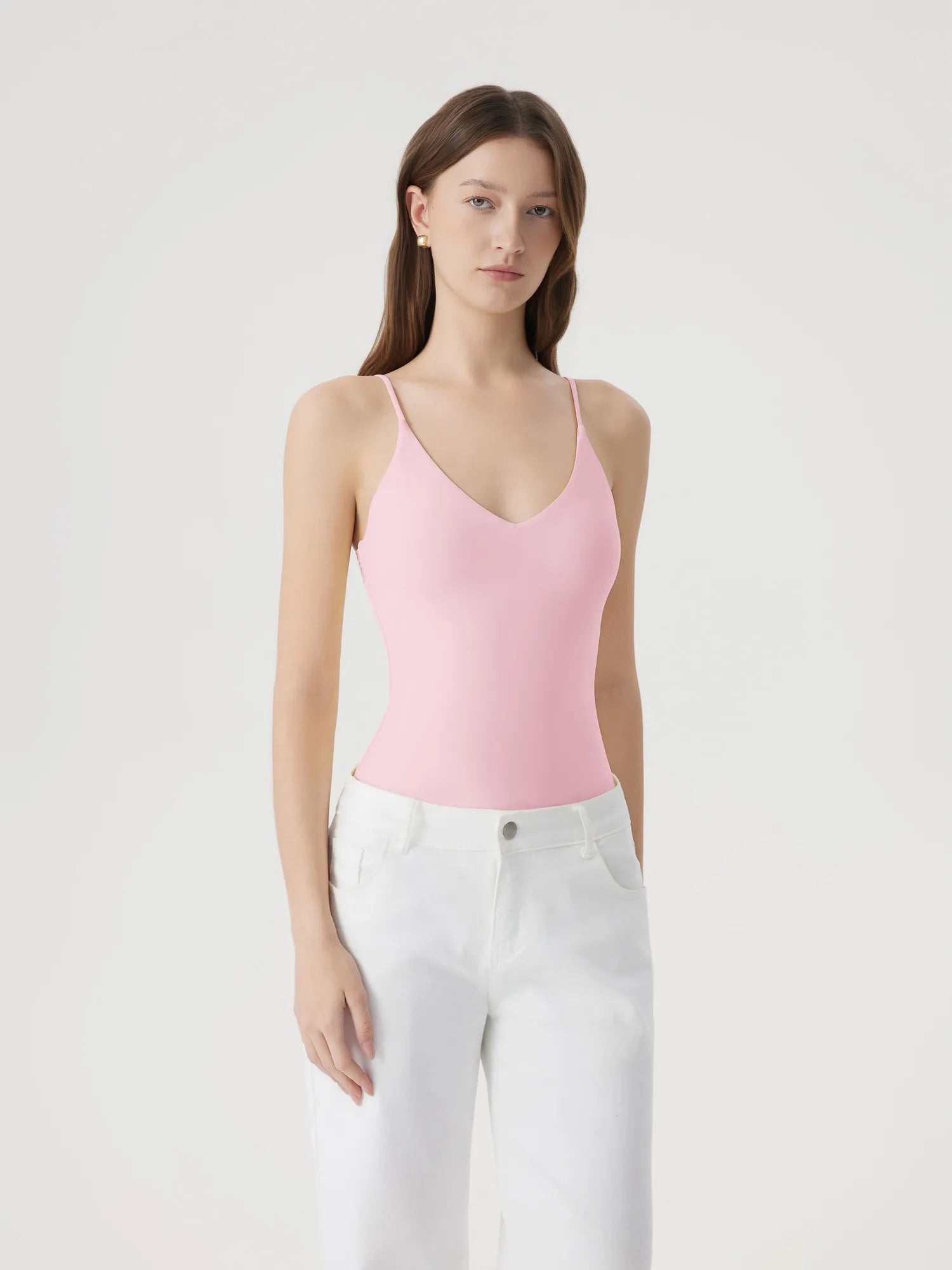 Padded V Neck Thong Bodysuit-SUUKSESS-SUUKSESS