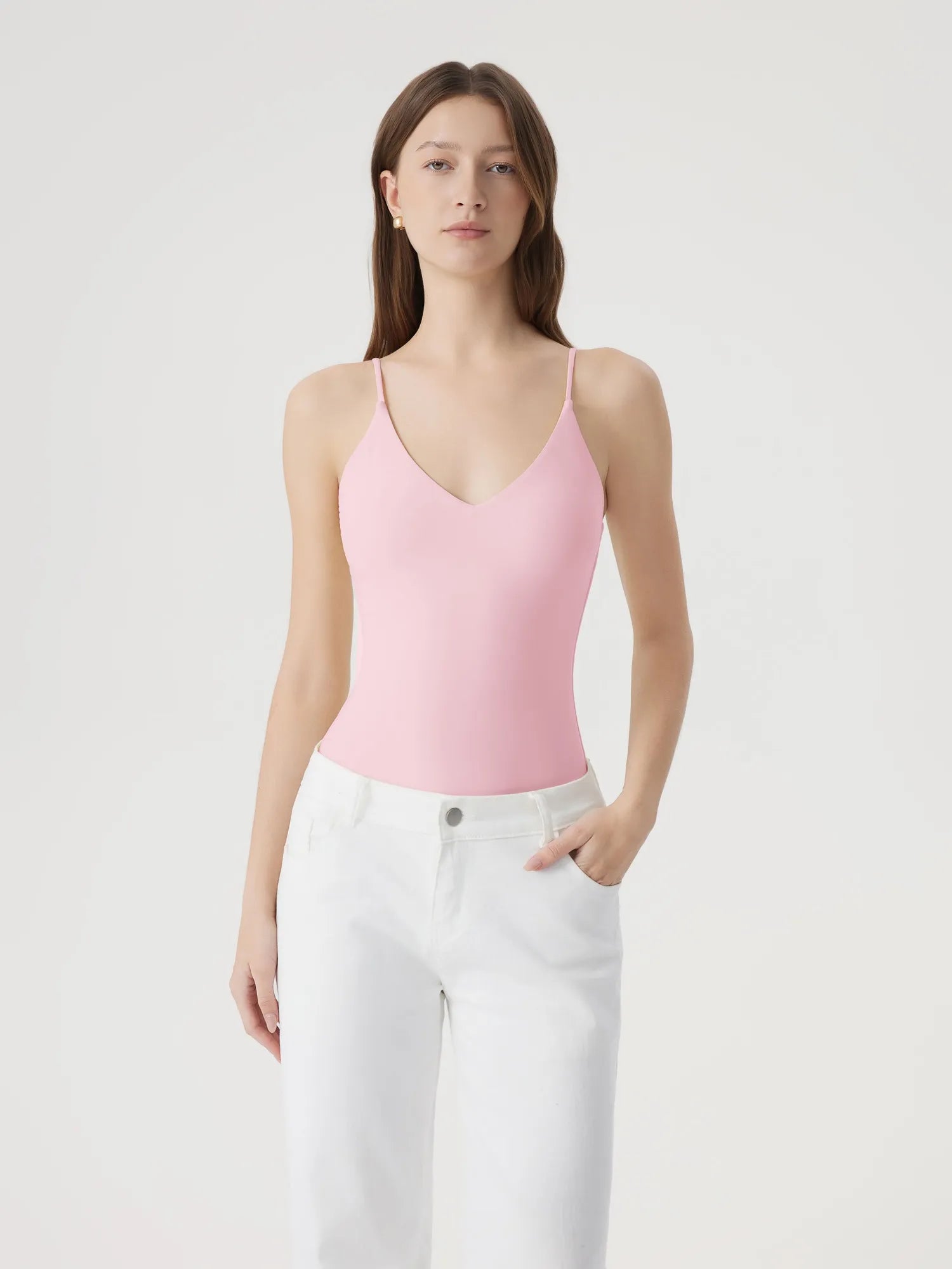 Padded V Neck Thong Bodysuit-SUUKSESS-SUUKSESS