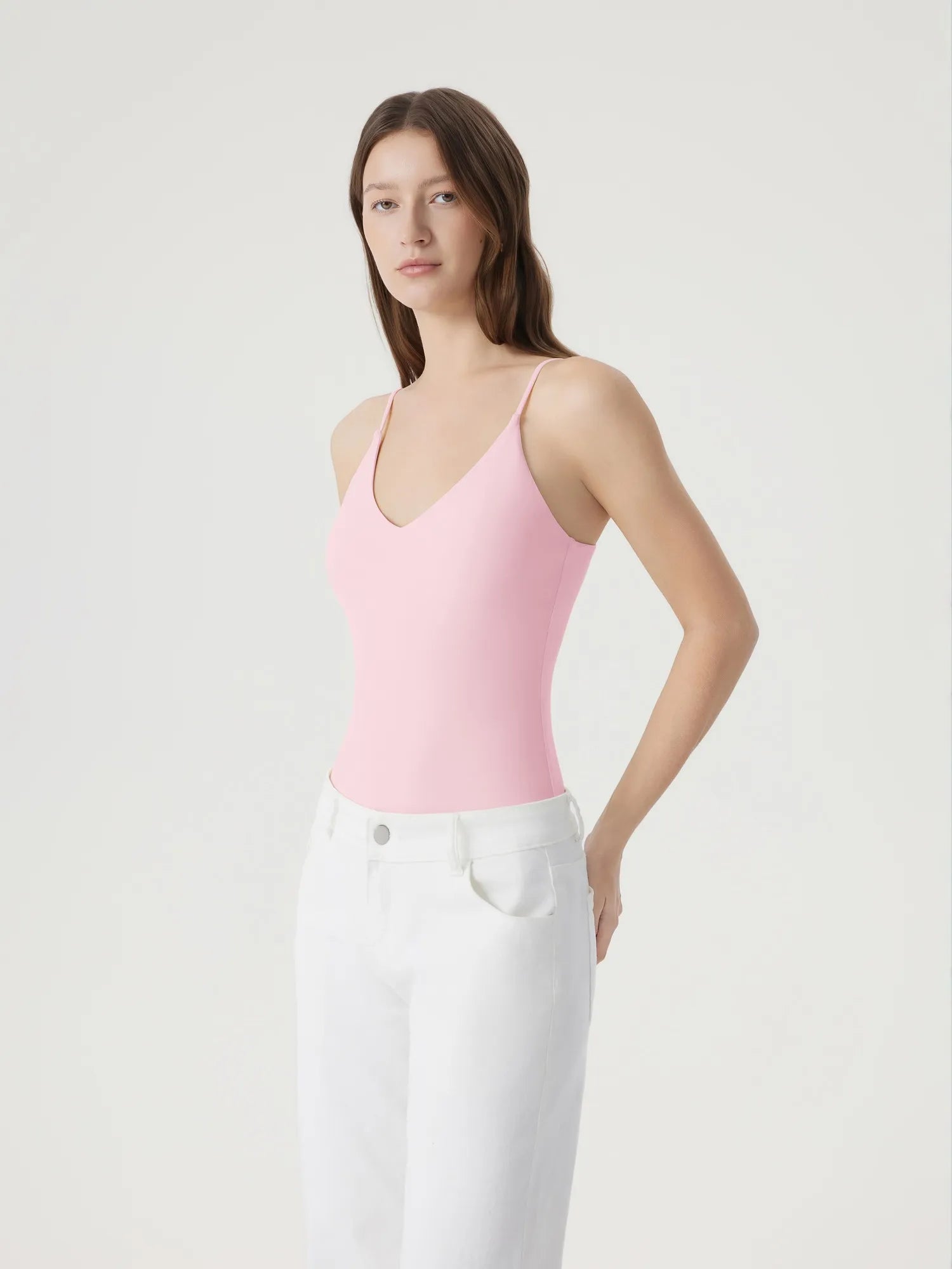 Padded V Neck Thong Bodysuit-SUUKSESS-SUUKSESS