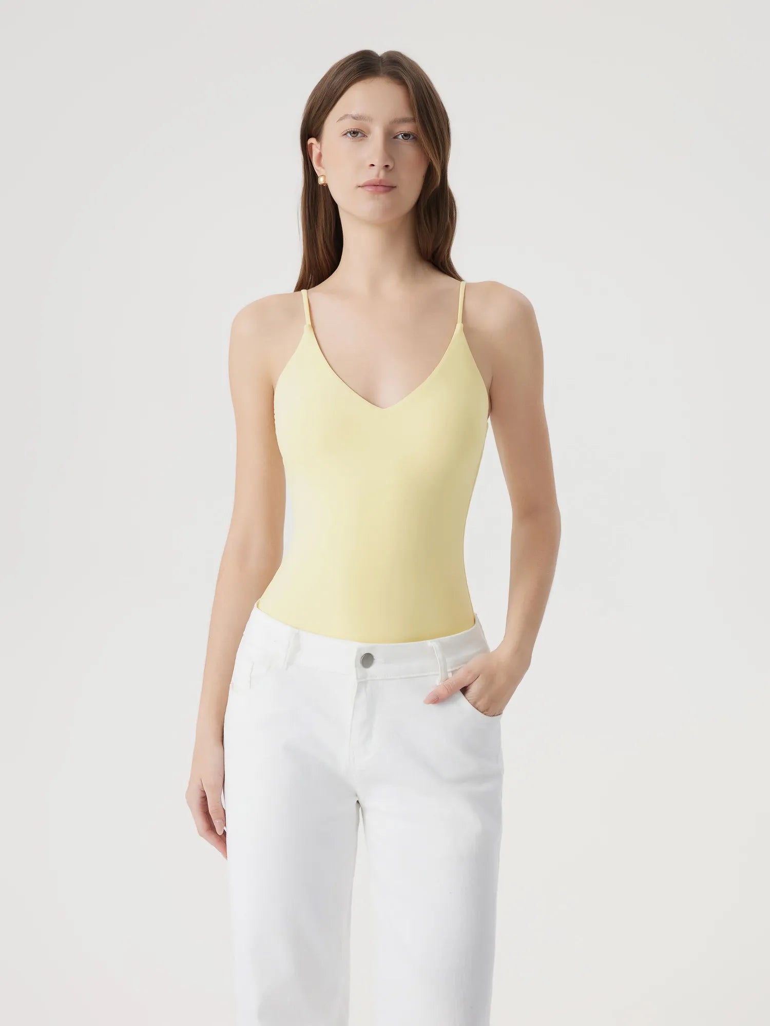 Padded V Neck Thong Bodysuit-SUUKSESS-SUUKSESS