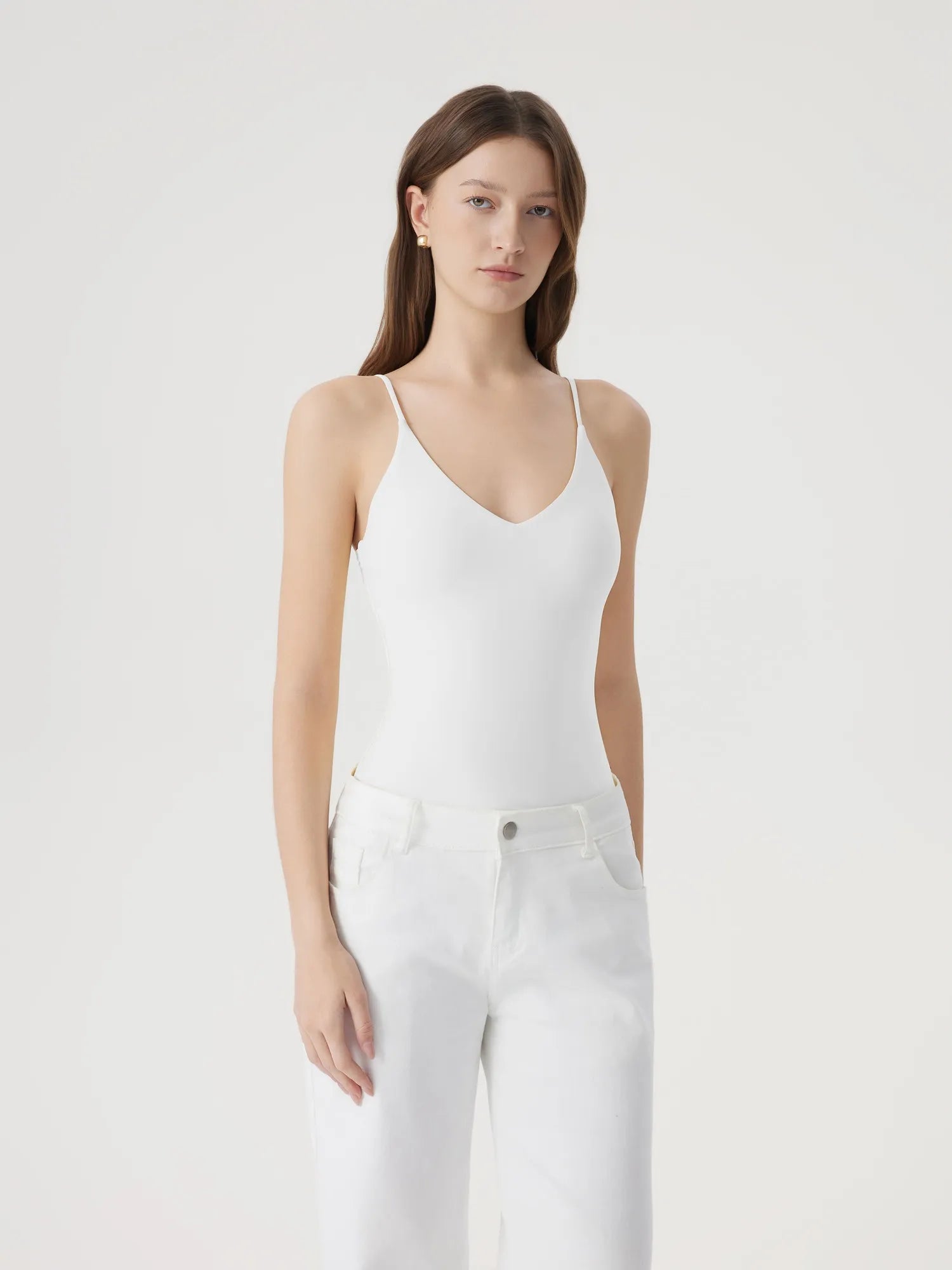 Padded V Neck Thong Bodysuit-SUUKSESS-SUUKSESS